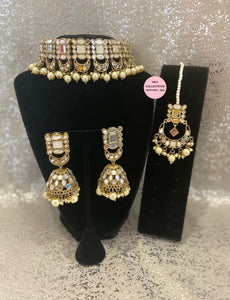 Mirrored Choker Jhumki Sets - 5 colors