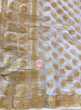 Load image into Gallery viewer, White Gold Banarsi Dupatta
