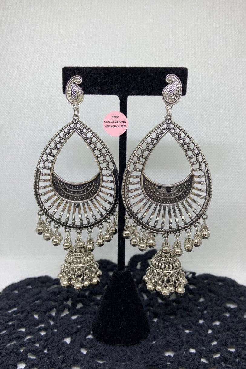 Oxidized Silver Earrings/Jhumkis