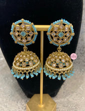 Load image into Gallery viewer, Beaded Polki Jhumkis - 6 Colors