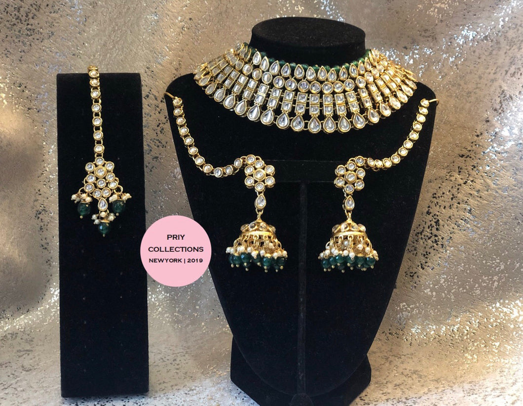 Green Gold Choker Set