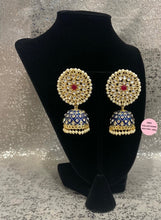 Load image into Gallery viewer, Painted Kundan Gold Jhumkis - 6 Colors