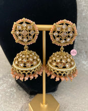 Load image into Gallery viewer, Beaded Polki Jhumkis - 6 Colors