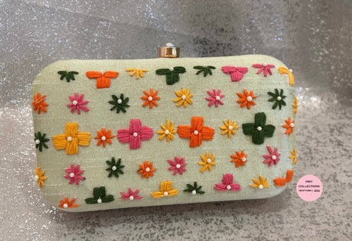 Floral Beige Clutch