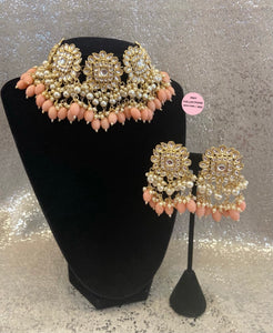 Kundan Choker Set with Earrings - 3 colors