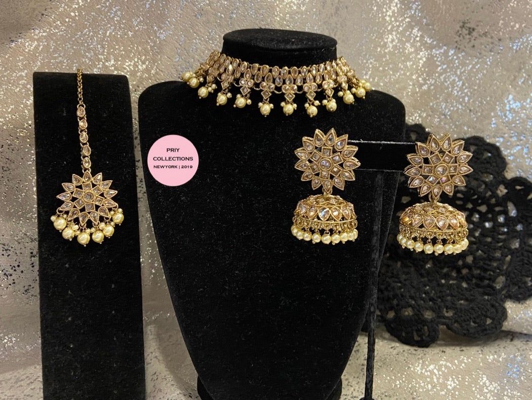 Gold Polki Choker Set