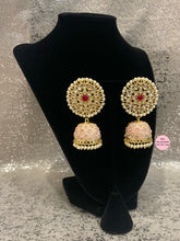 Load image into Gallery viewer, Painted Kundan Gold Jhumkis - 6 Colors