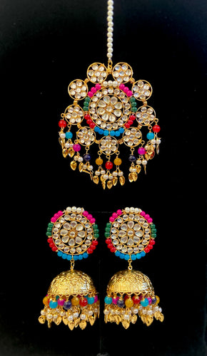 Oversized Tikka Jhumki Set