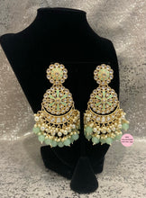 Load image into Gallery viewer, Long Kundan Painted Earrings