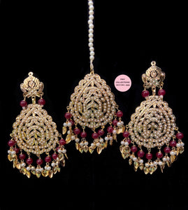 Jadau Earrings Tikka Set - 7 colors