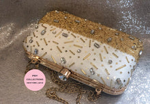 Load image into Gallery viewer, Gold and White Clutch