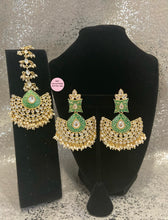 Load image into Gallery viewer, Gold Meena Colored Earrings Tikka Set - 5 Colors