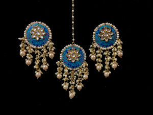 Kundan Meena Earrings Tikka Set