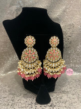 Load image into Gallery viewer, Long Kundan Painted Earrings