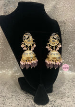 Load image into Gallery viewer, Peacock Gold Beaded Jhumkis - 2 colors