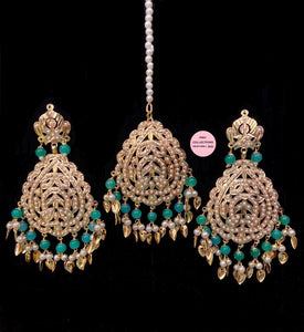 Jadau Earrings Tikka Set - 7 colors