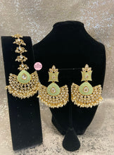 Load image into Gallery viewer, Gold Meena Colored Earrings Tikka Set - 5 Colors