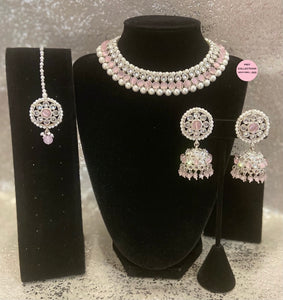 Polki Necklace Jhumkis Set - 2 colors