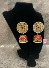 Load image into Gallery viewer, Painted Kundan Gold Jhumkis - 6 Colors