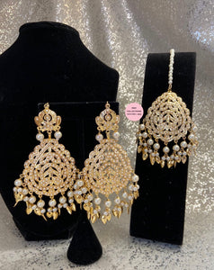 Jadau Earrings Tikka Set - 7 colors