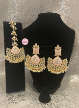 Load image into Gallery viewer, Gold Meena Colored Earrings Tikka Set - 5 Colors