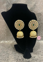 Load image into Gallery viewer, Painted Kundan Gold Jhumkis - 6 Colors