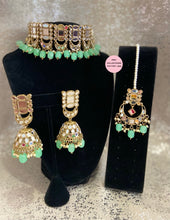 Load image into Gallery viewer, Mirrored Choker Jhumki Sets - 5 colors